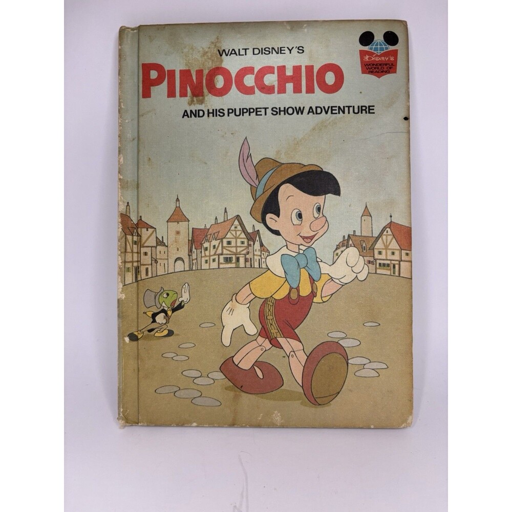 Vintage 1973 Walt Disney Pinocchio and His Puppet Show Adventure Hardcover Book